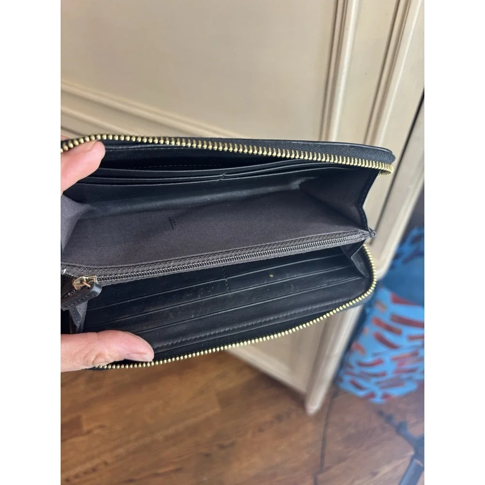 Fendi Pequin Canvas Continental Wallet Authentic EUC Zip Close Brown Made Italy - Picture 4 of 14